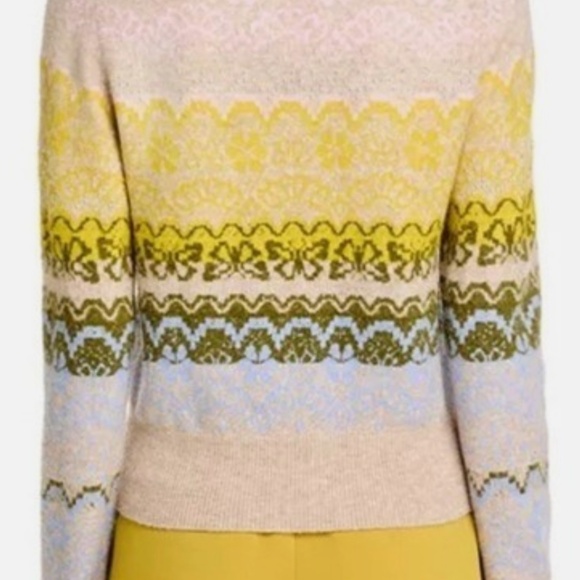 Cinq à Sept Women's Lace Fair Isle Pullover Size M - Picture 6 of 10